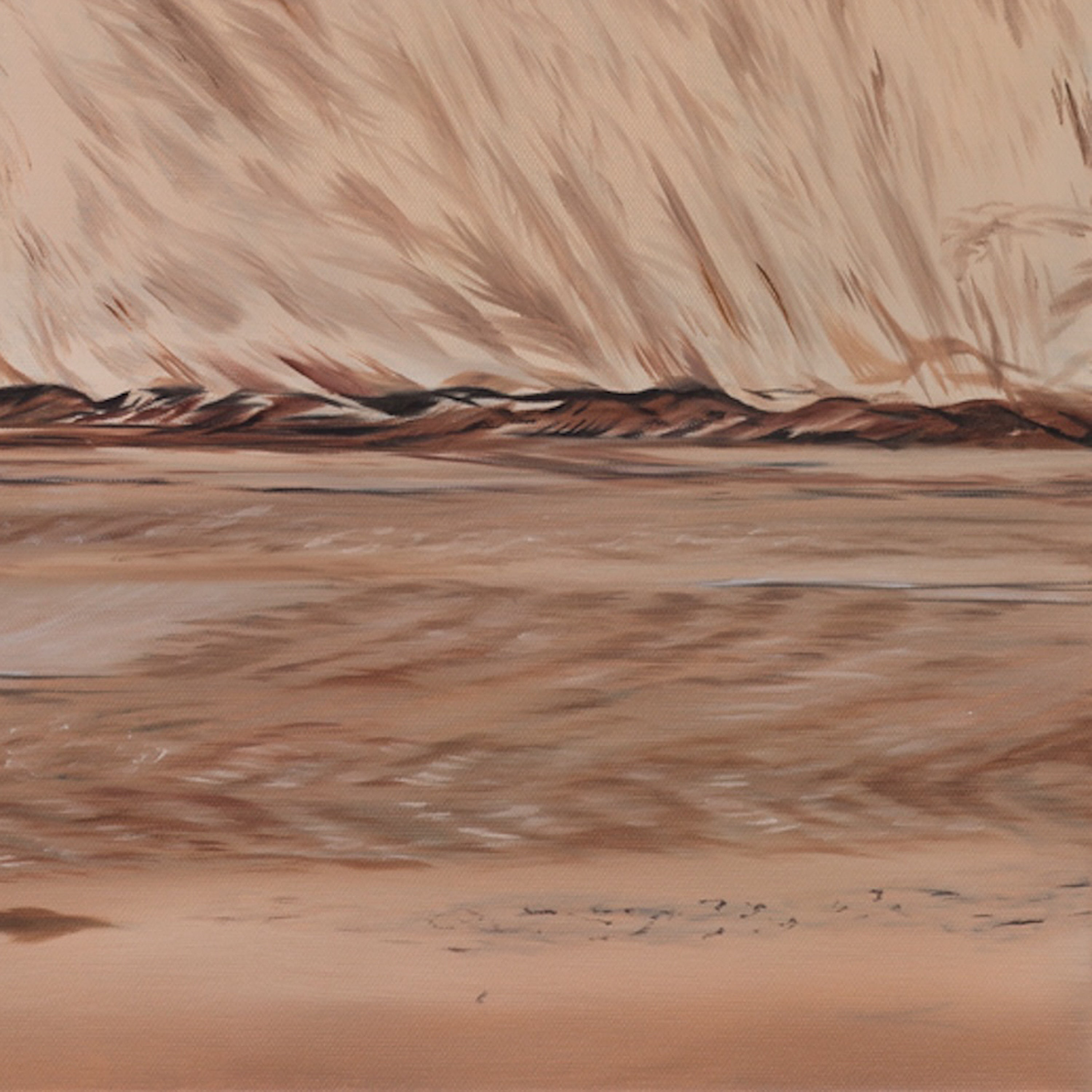 Desert landscape with sand dunes and a clear sky
